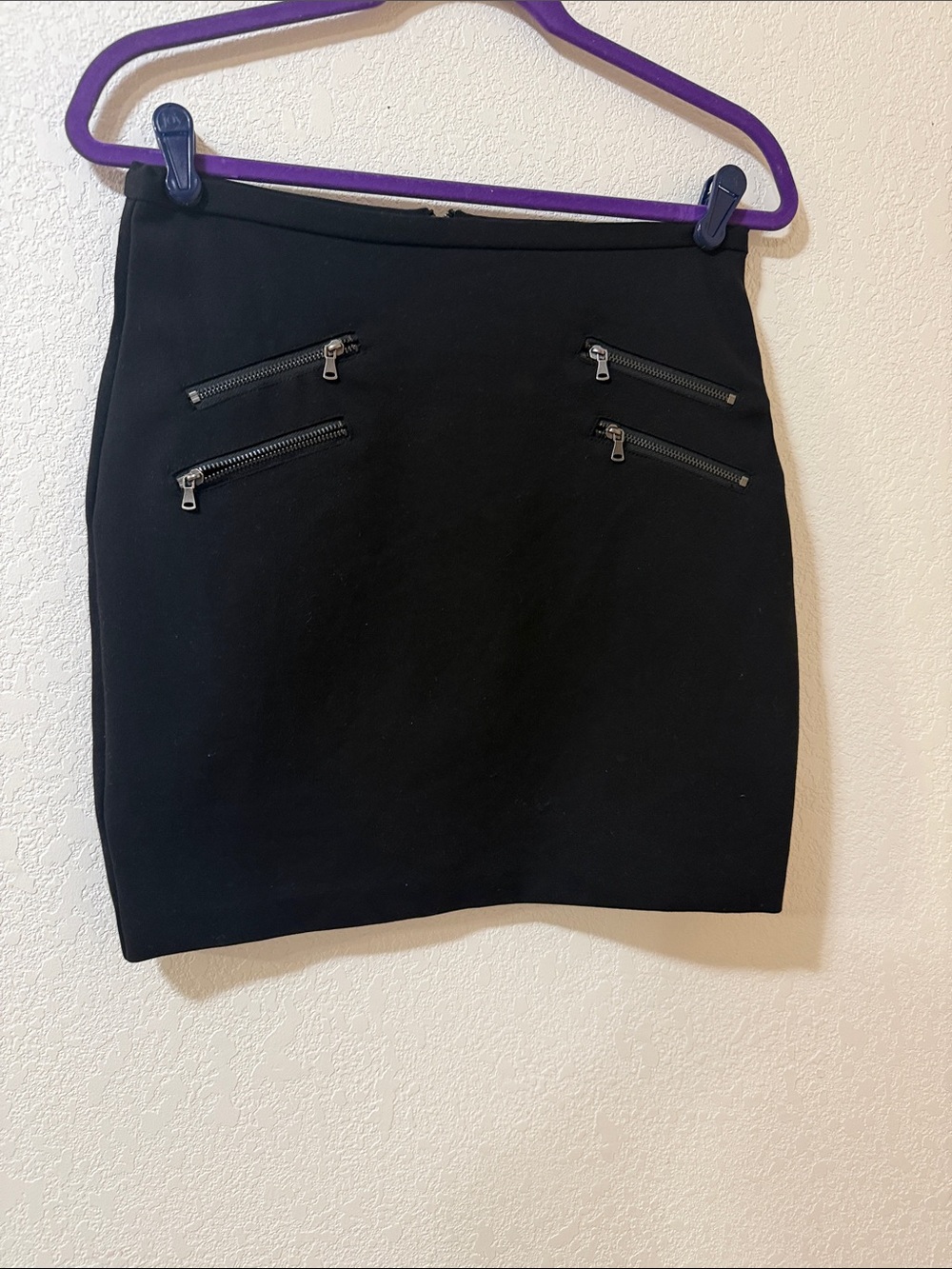 PAIGE Black Mini Skirt with Zipper Details